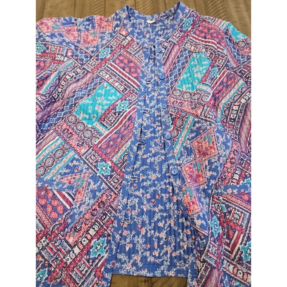 Appleseed's Quilted Patchwork Jacket 3X Floral Co… - image 16